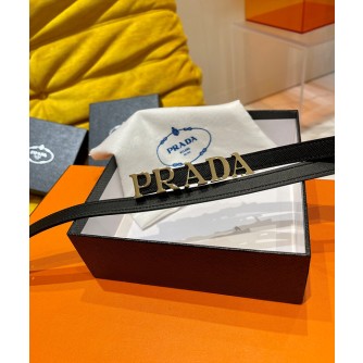 프라다 로고 레더 벨트 1.5cm