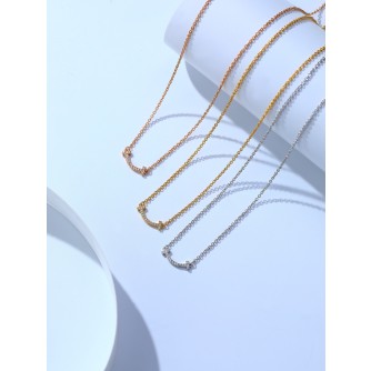 티파니 스마일 목걸이 (V-gold소재) (3COLOR) (1CM)
