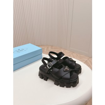 프라다 모노리스 러버 샌들 블랙