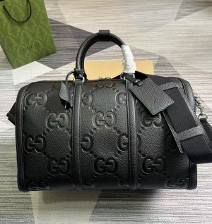 구찌 점보 GG 스몰 더플백 블랙 725282