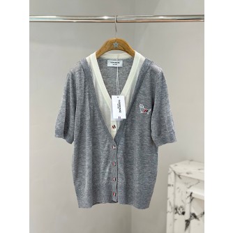 톰브라운 레이어드 헥터 반팔 가디건